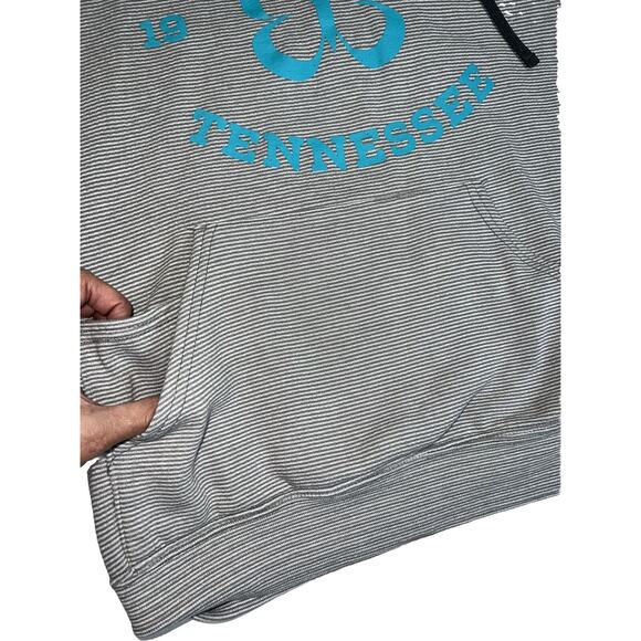 Dollywood Hoodie Sweatshirt Size S Gray Striped Blue Butterfly Dolly Parton - Picture 12 of 16